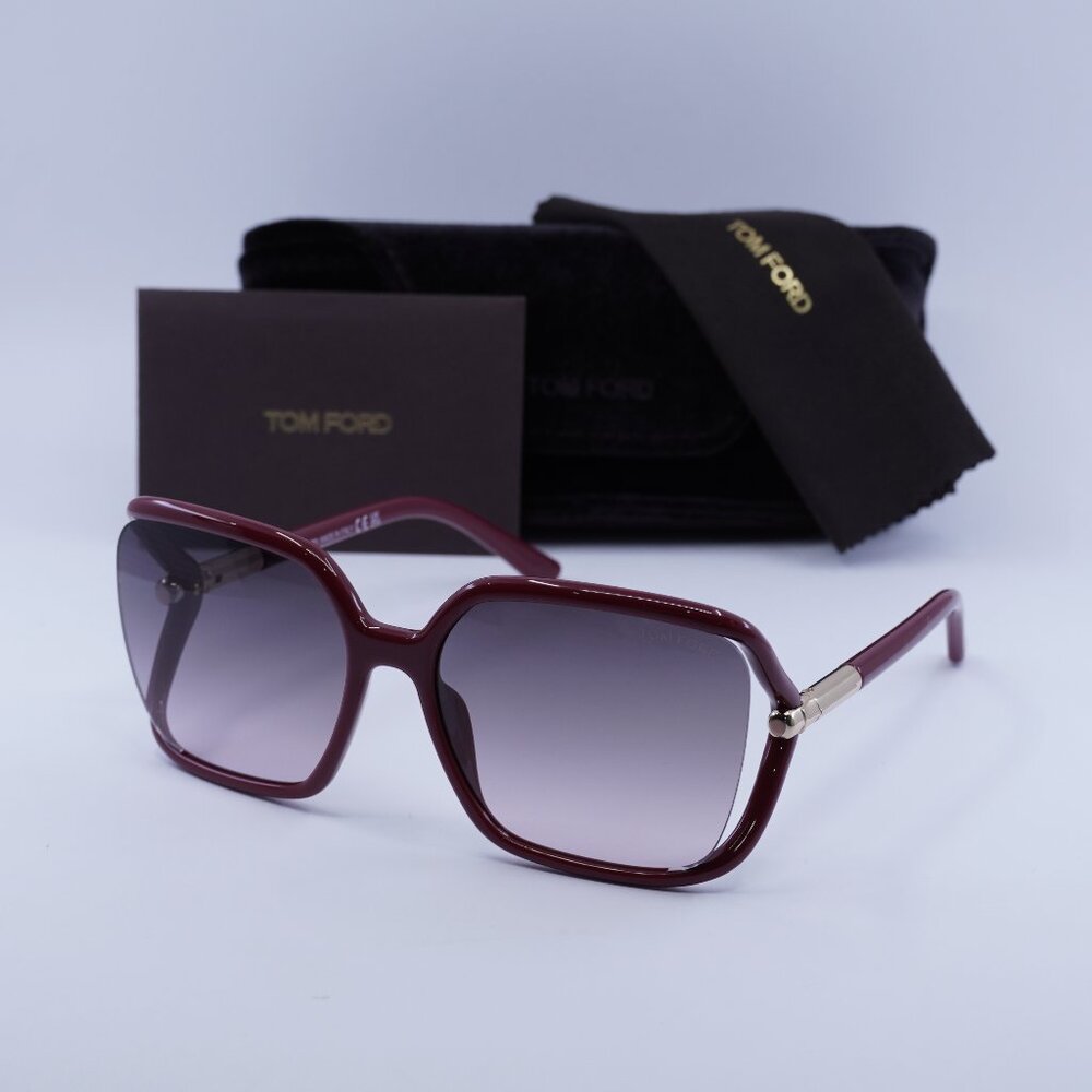 Tom Ford Solange-02 FT1089 75B Square Sunglasses - Fuxia / Smoke Gradient
